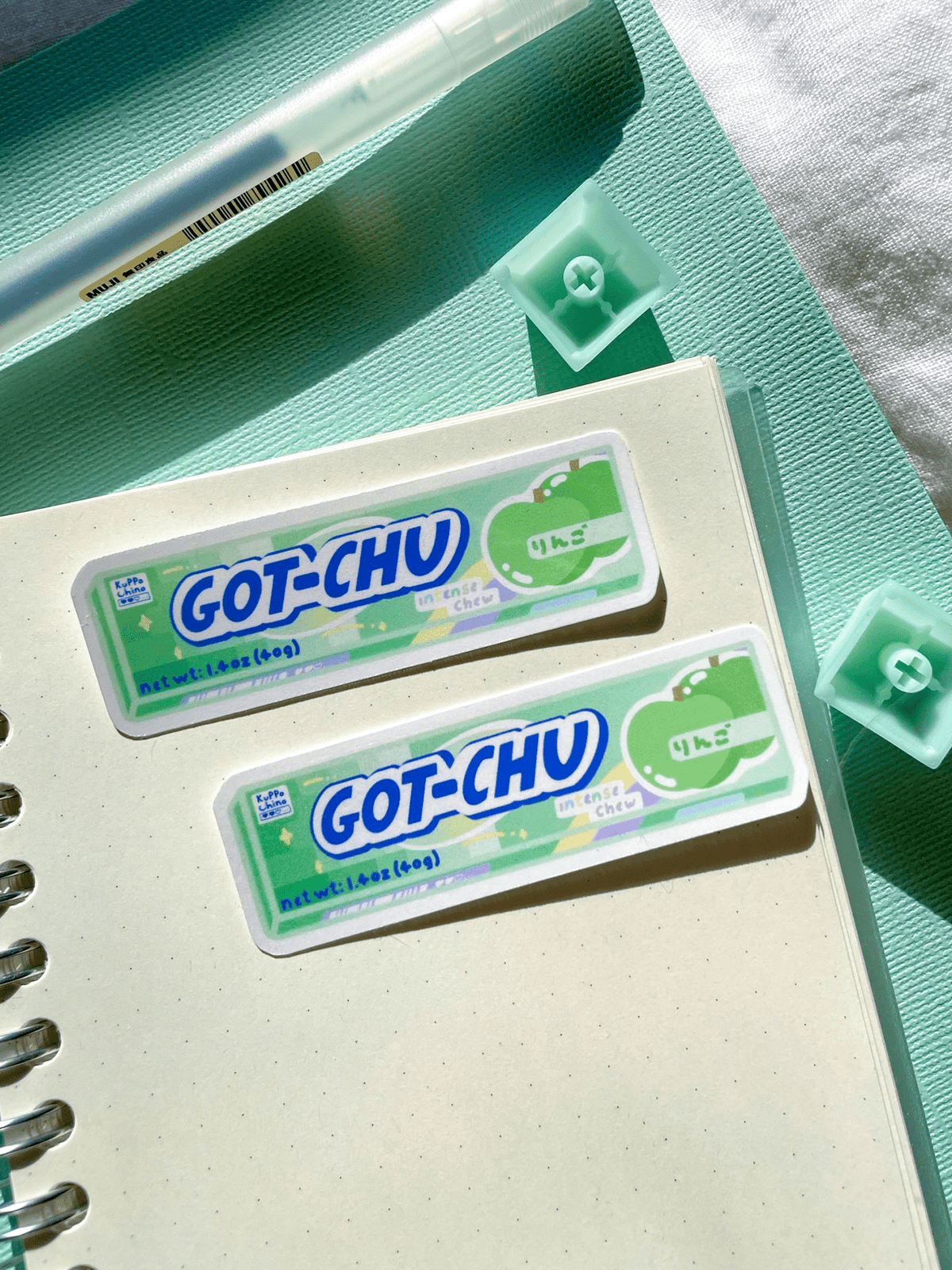 Kuppochino Cafe Green Apple Gotchu Vinyl Sticker