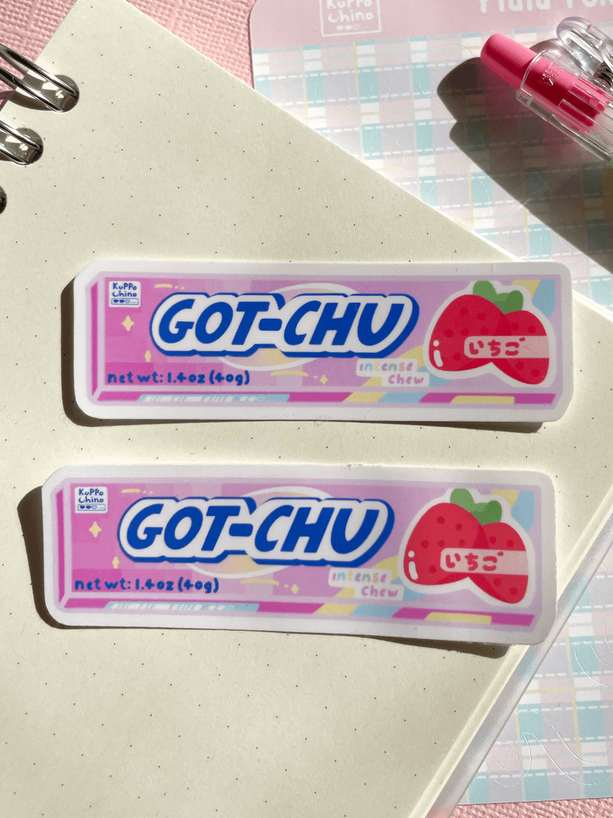Kuppochino Cafe Strawberry Gotchu Vinyl Sticker